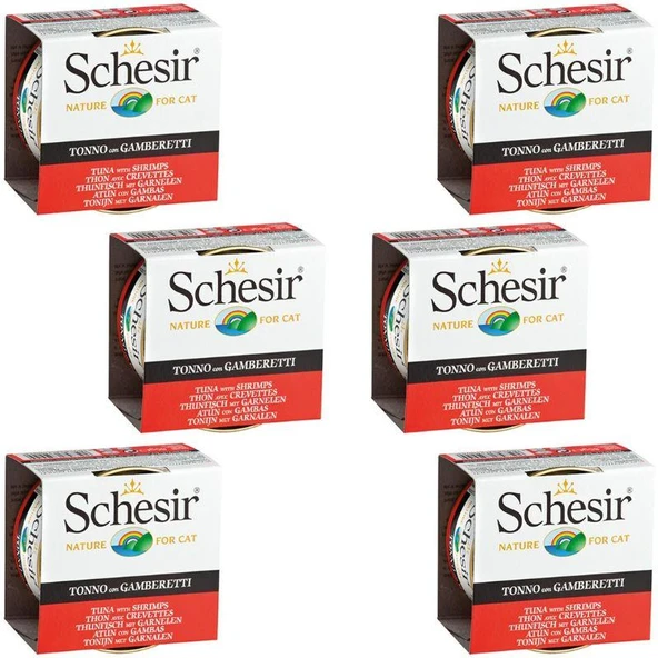 Schesir Ton Balıklı Karidesli Jöleli Kedi Konservesi 85 Gr X 6 ADET ürün görseli 1