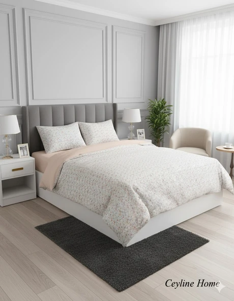 FİXBOX ÇİFT KİŞİLİK RANFORCE NEVRESİM TAKIMI FİORİNA SOMON ürün görseli