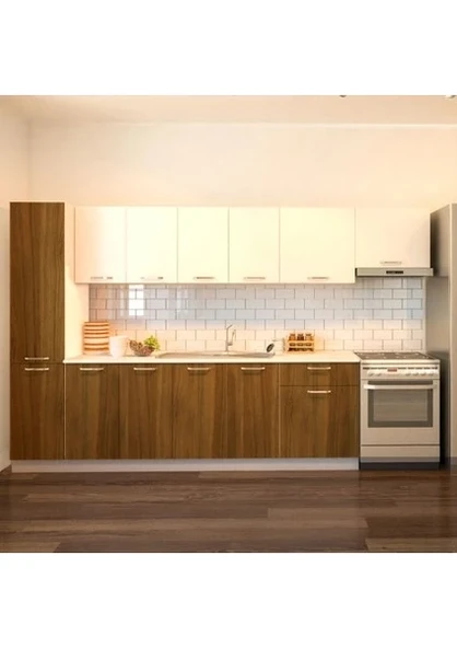 Tdesigno Yaprak Mutfak Kiler Dahil 320 cm Tezgah Dahil - 1