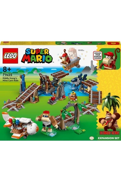 LEGO Super Mario Diddy Kong'un Maden Arabası Ek Macera Seti 71425 - Oyuncak Yapım Seti(1157 Parça) - Resim 6