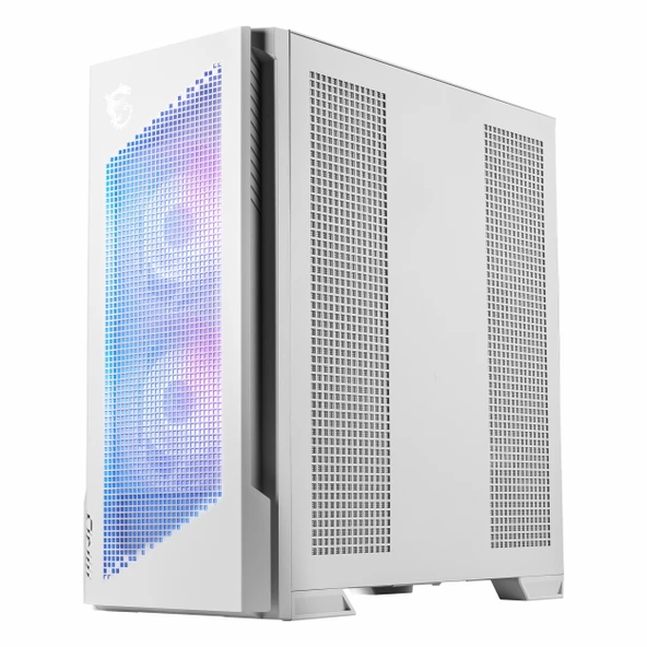 MSI MPG Velox 300R Airflow PZ USB 3.2 ARGB eATX Mid Tower Beyaz Kasa - Resim 3