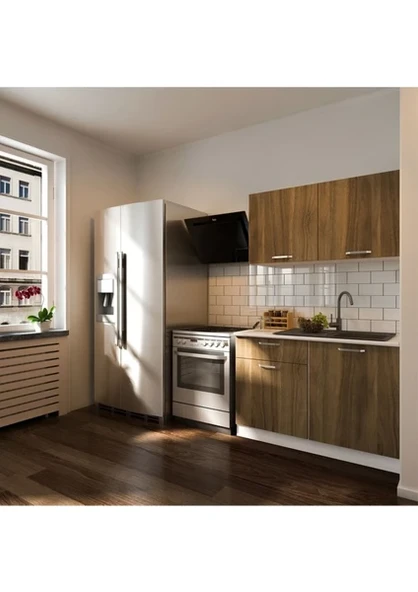 T Designo Selena Hazır Mutfak Dolabı 120 cm Tezgah Dahil Ceviz ürün görseli