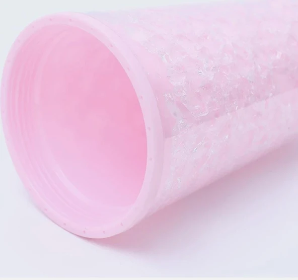 PİPETLİ BARDAK MATARA SEVİMLİ SULUK 450 ml ÇİFT KATMANLI KALPLİ PULLU - 3