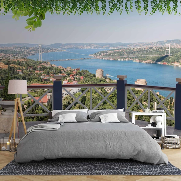 İstanbul Boğaz Köprüsü Manzaralı Duvar Kağıdı - Resim 2