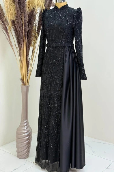 Eslina Tesettür Abiye Siyah ürün görseli