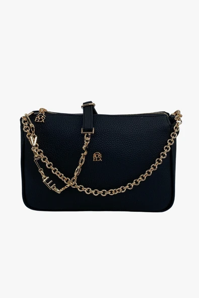 Bayan Çarpraz Askılı Çanta 67-7137  Siyah - Resim 4