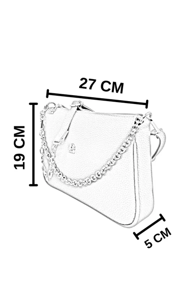 Bayan Çarpraz Askılı Çanta 67-7137  Siyah - Resim 6
