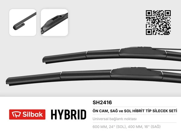SİLECEK SÜPÜRGESİ 600/400MM MUZ TİPİ İ20 01/09 SKYWELL ET-5 10-20 HYUNDAI I10 AC3 09-19 TOYOTA YARIS CROSS MXP 09-20 UNIVERSAL - 1