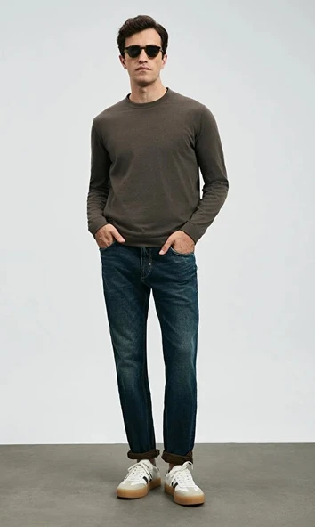 Lufian 112200227 Chrıs Spor Jean Erkek Pantolon Slim Fit Erkek Kot Pantolon - Resim 6