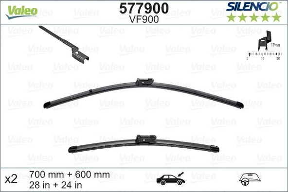ÖN SİLECEK SILENCIO FLAT 70cm 60cm MUZ TİPİ ASTRA K 15> -C4-COUPE B5 04 > P307 CC T5 03-05 95519040-95528637-95525445-6426SQ ürün görseli
