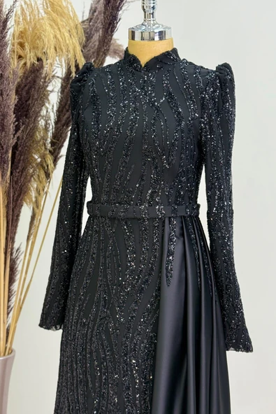 Eslina Tesettür Abiye Siyah - Resim 2