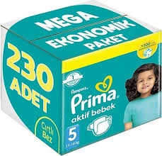 PRİMA AKTİF BEBEK NO:5 EKONOMİK PAKET JUNİOR 11/16 KG 230 ADET - 2