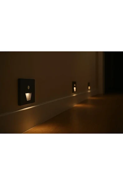 Sensörlü Kare Koridor Aydınlatması , Beyaz Işık