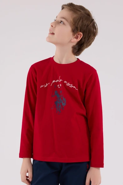 U.S. Polo Assn Uzun Kol Pijama Takım US2233-4 Kırmızı - 3