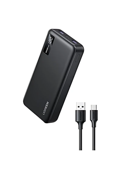 Ugreen PowerBank USb-C ve 2 USB Portu 22.5W 20000mAh - Siyah - 2