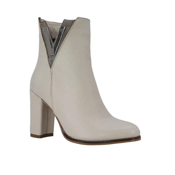 Hobby 26078 Hakiki Deri Kadın Topuklu Bot - Resim 14