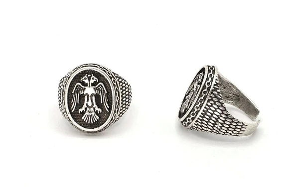 Antik Gümüş Kaplama Selçuklu Arması Ayarlanabilir Yüzük ürün görseli