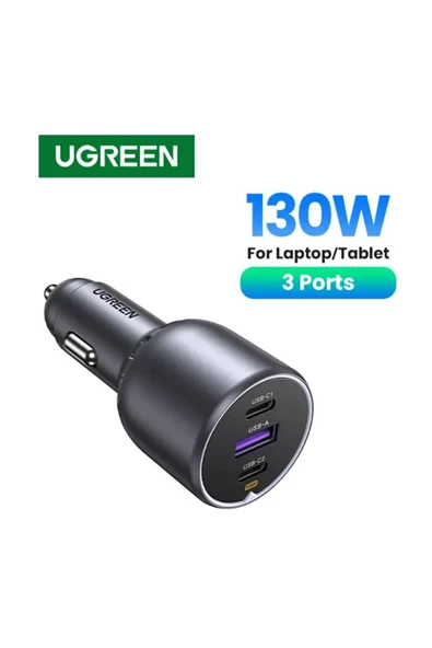 UGREEN 130W 3 Portlu Araç İçi Şarj Cihazı Çakmaklı - 3