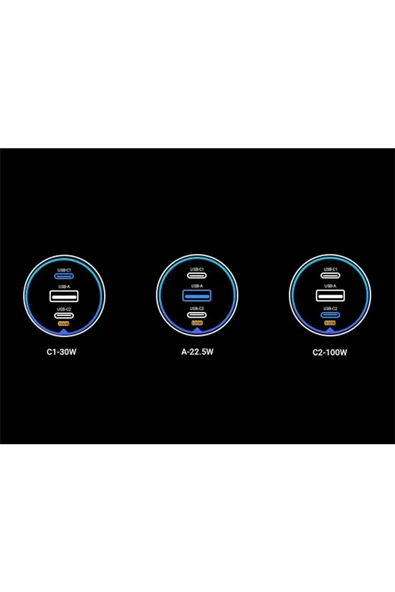 UGREEN 130W 3 Portlu Araç İçi Şarj Cihazı Çakmaklı - 8