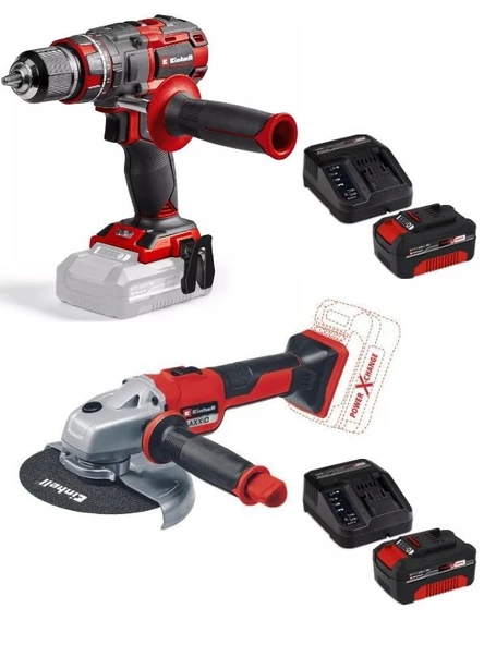 Einhell  TP-CD 18/80 Li-i BL Matkap Axxio 18/150 Avuç Taşlama 2x4.0ah Akülü Kömürsüz Set ürün görseli