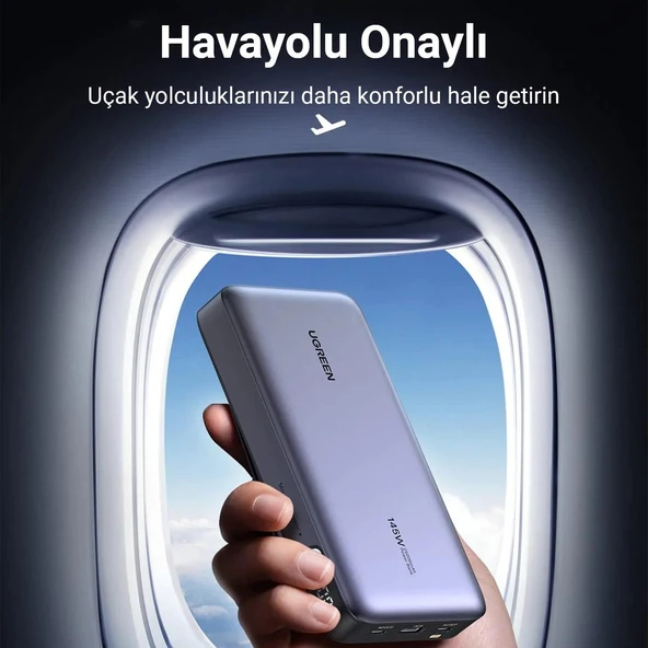 Ugreen 145W 25000mAh PD QC 3.0 Led Göstergeli USB Type-C Taşınabilir Hızlı Şarj Cihazı Powerbank - 3