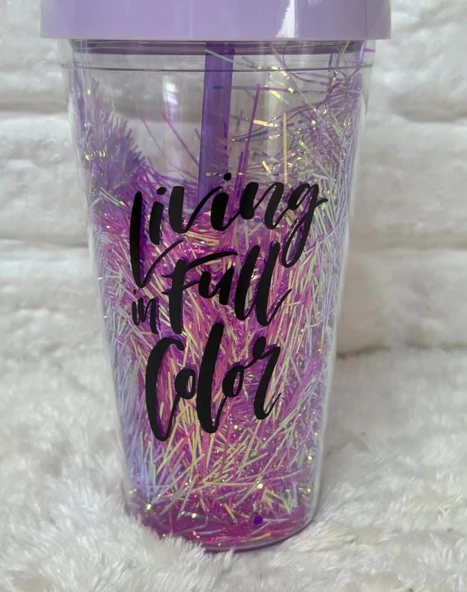 PİPETLİ BARDAK MATARA SEVİMLİ SULUK 450 ml ÇİFT KATMANLI PÜSKÜLLÜ - 2