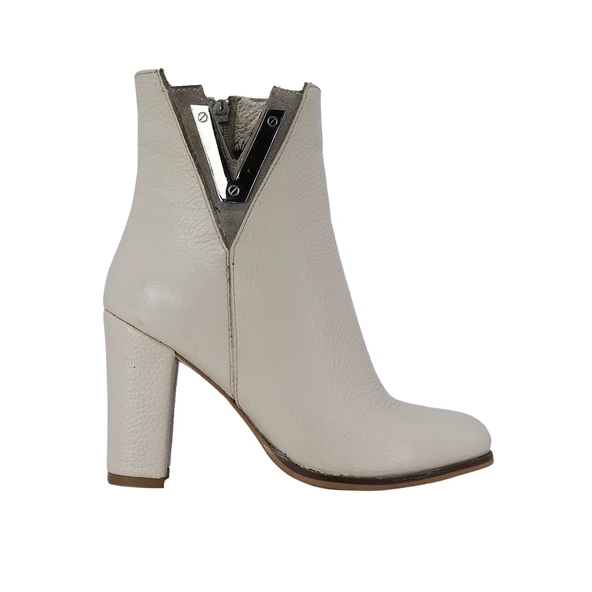 Hobby 26078 Hakiki Deri Kadın Topuklu Bot - Resim 13