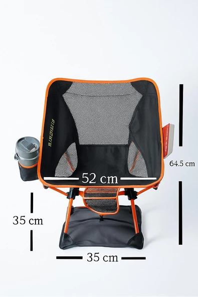 KATLANIR KAMP SANDALYESİ ALT BEZLİ BATMAZ KAYMAZ 150 KG TAŞIMA Turuncu - 7