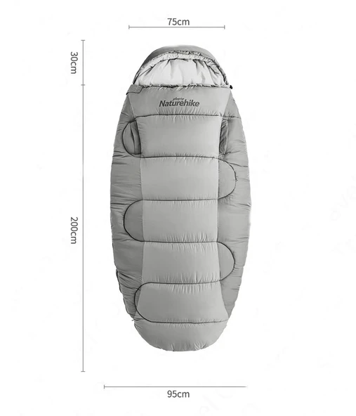Naturehike PS300 Oval Ultralight Uyku Tulumu -9°C ( Cloudy Grey ) - 2