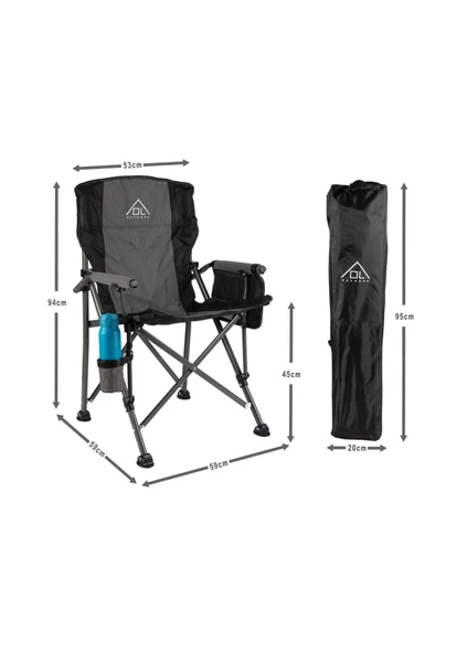 OL Outdoor Mammoth Katlanır Kamp Sandalyesi Gri - 2