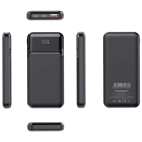 PowerBoost NIGHT 105B 10000mAh 22.5W LCD Siyah Tasinabilir Sarj Cihazi Powerbank - 5