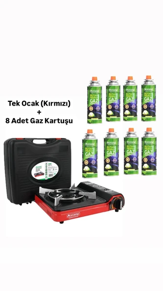 Orcamp Portatif Kamp Ocağı - Gaz Stop Emniyetli - 8 Adet 227 Kartuş