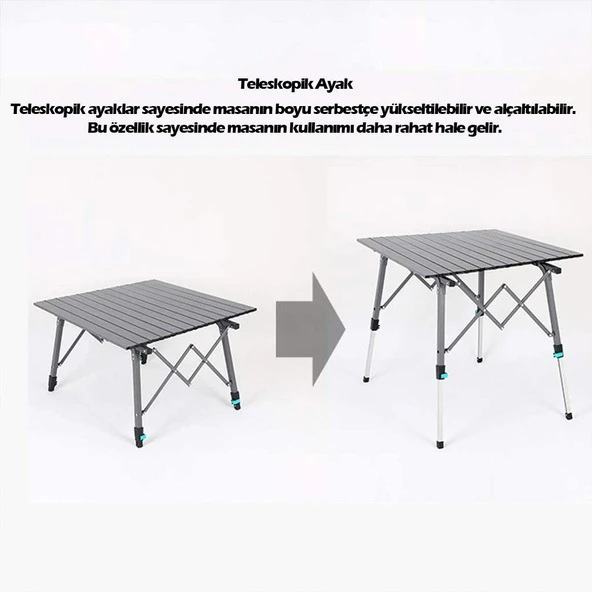 Madfox Ollimmas Katlanır Kamp Masası 50x50 cm - 7