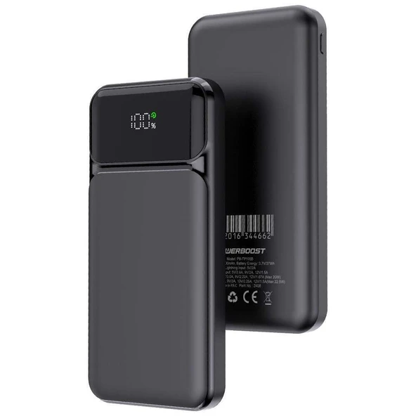 PowerBoost NIGHT 105B 10000mAh 22.5W LCD Siyah Tasinabilir Sarj Cihazi Powerbank - 4