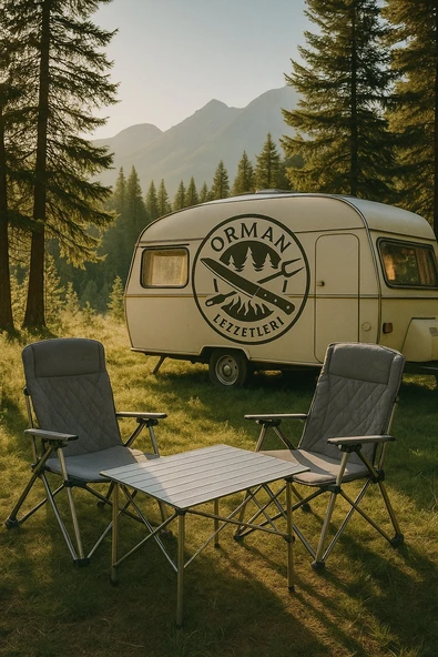 2 Adet Orcamp Trono 3 Kademeli Kamp Sandalyesi + ORCAMP ALÜMİNYUM KAMP MASASI - 2