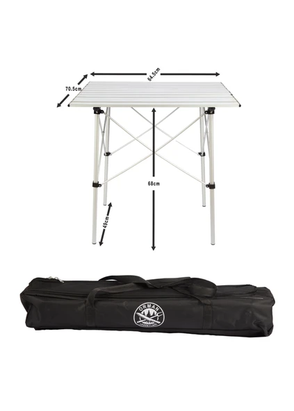 2 Adet OL Outdoor Mammoth Katlanır Kamp Sandalyesi Mavi + OL Outdoor Alüminyum Katlanır Kamp Masası - 2