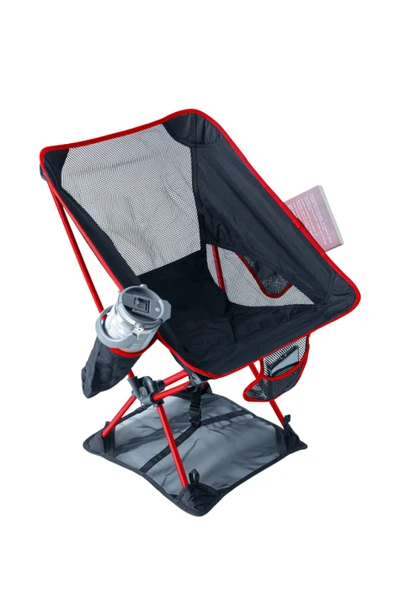 KATLANIR KAMP SANDALYESİ ALT BEZLİ BATMAZ KAYMAZ 150 KG TAŞIMA Kırmızı - 2