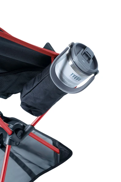 KATLANIR KAMP SANDALYESİ ALT BEZLİ BATMAZ KAYMAZ 150 KG TAŞIMA Kırmızı - 5