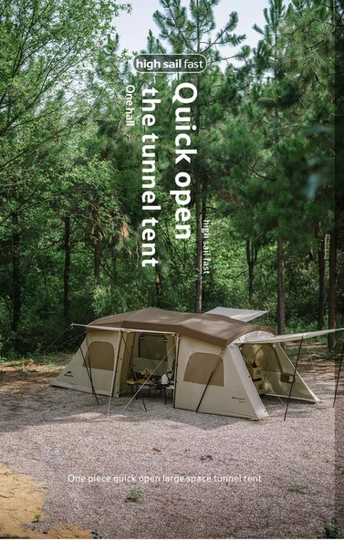 Naturehike Glamping Cloud Vessel 4 Kişilik Hızlı Kurulum Tünel Çadır - 7