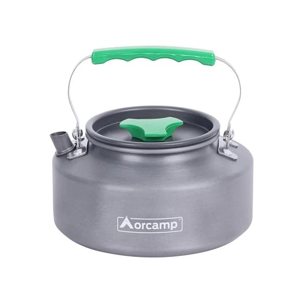 Orcamp Tekli Portatif Ocak Gaz Stop Emniyetli Gri + Orcamp Alüminyum Tencere Seti 3 Parça + 2 ADET 227 Gram Gaz Kartuşu - 6