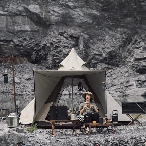 Naturehike Moğol Glamping 4 Kişilik Piramid Çadır - 5