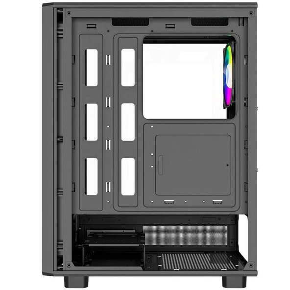 POWERBOOST  A601B 600W 80+ ATX USB 3.0 Rainbow Fanli Mesh Gaming Siyah Kasa - Resim 5