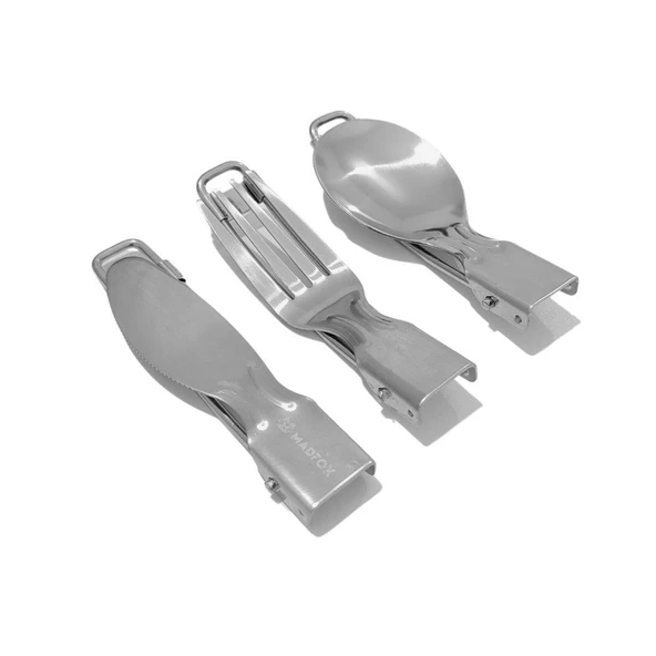 Madfox Heavy Duty 3IN1 Katlanır Çatal Kaşık Bıçak Seti - 3