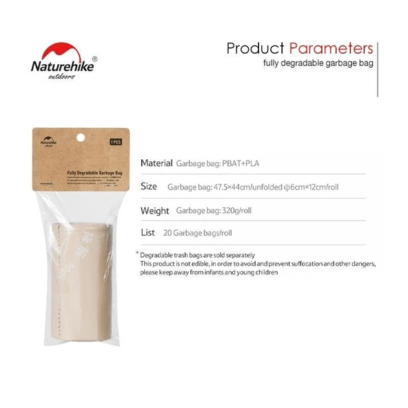 Naturehike Biyolojik 3 Katlı Tamamen Parçalanabilir Çöp Torbası [PBAT + PLA] - 2