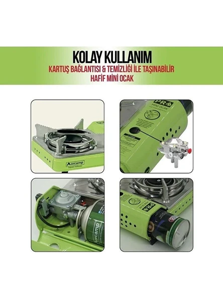 Orcamp Tekli Mini Portatif Ocak Yeşil - 5
