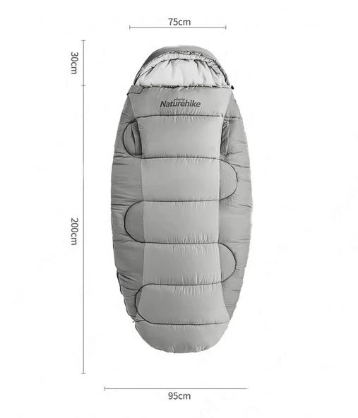 Naturehike PS400 Oval Ultralight Uyku Tulumu -12°C ( Cloudy Grey ) - 2