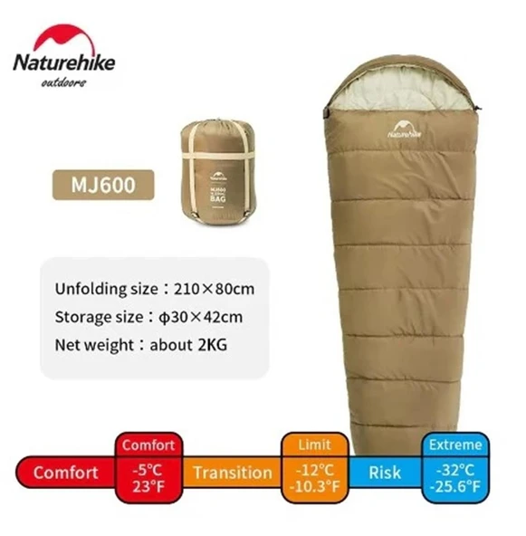 Naturehike MJ600 Mumya Tipi Pamuklu Uyku Tulumu - 2