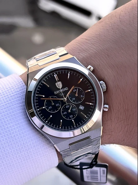 Raymond Nişan Ve Damatlara Özel Çelik Kordon 2 Yıl Garantili 5 Atm Erkek Kol Saati+Bileklik RMD.16 - Resim 3