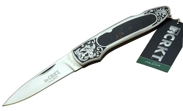 CRKT CR 0128 KHV Kamp Çakı 18 cm - Metal Desenli Sap, Kılıflı, Kutulu ürün görseli