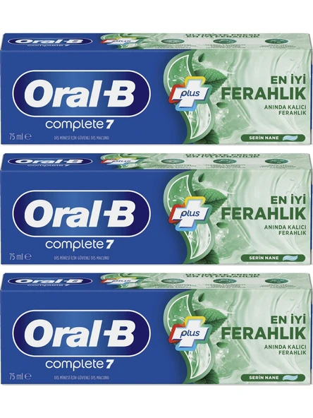 Oral-B complete 7 Üstün Ferahlık Diş Macunu 75 ml x 3 Adet